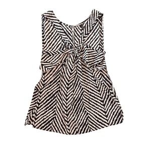 SUZY‎ BLACK Ella Animal Stripe Knot Front Silk Camisole In Tanimal - size Small